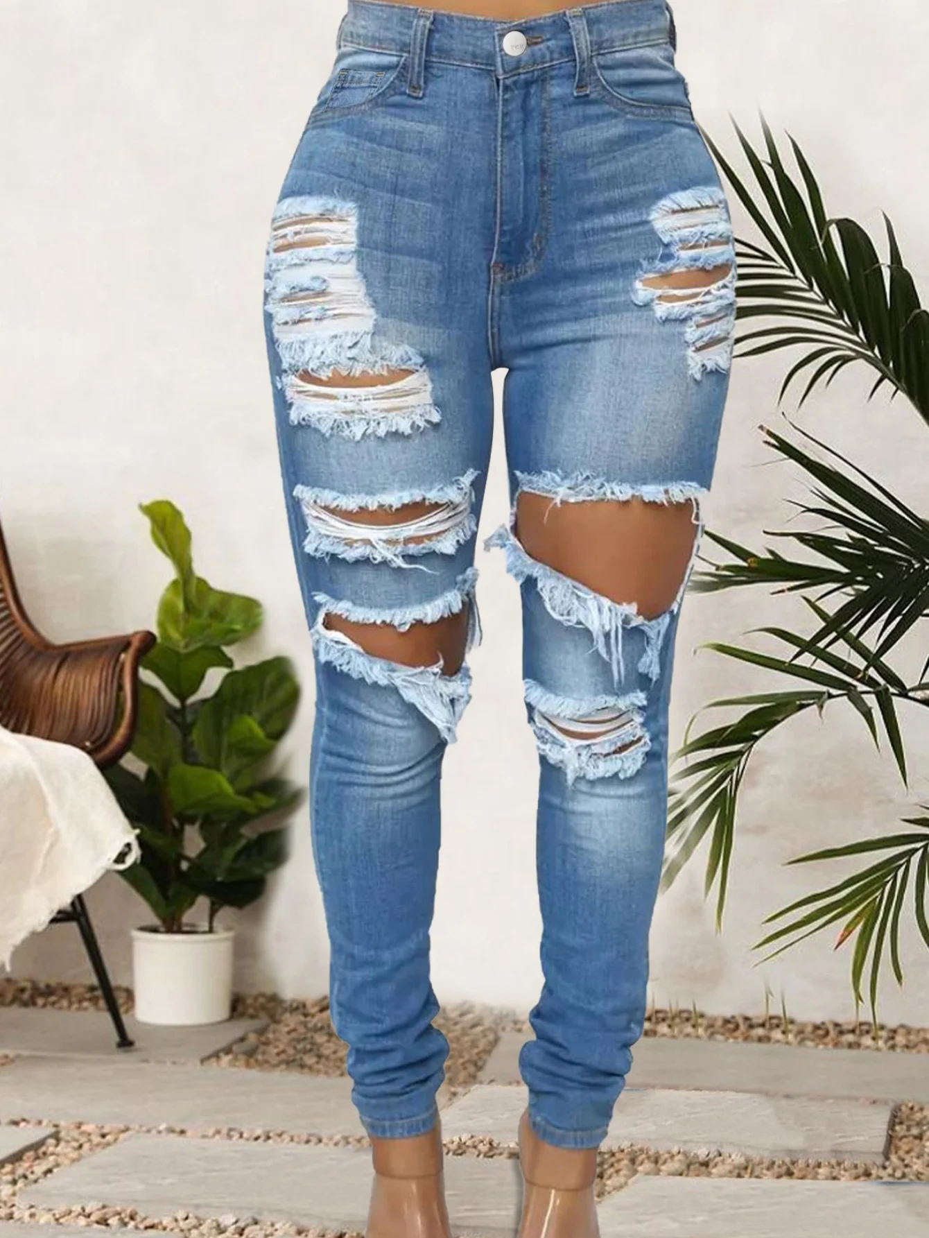 

Women's skinny jeans, stretch casual solid color skinny pants, comfortable for all seasons and suitable for weekend leisure wear