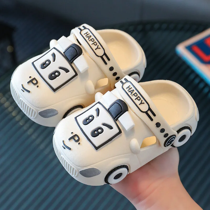 Summer New Children Sandals Kids Shoes Cute Cartoon Car Home Slippers Boys Girls Baby Thick Soft Sole Non-slip Slippers Toddler