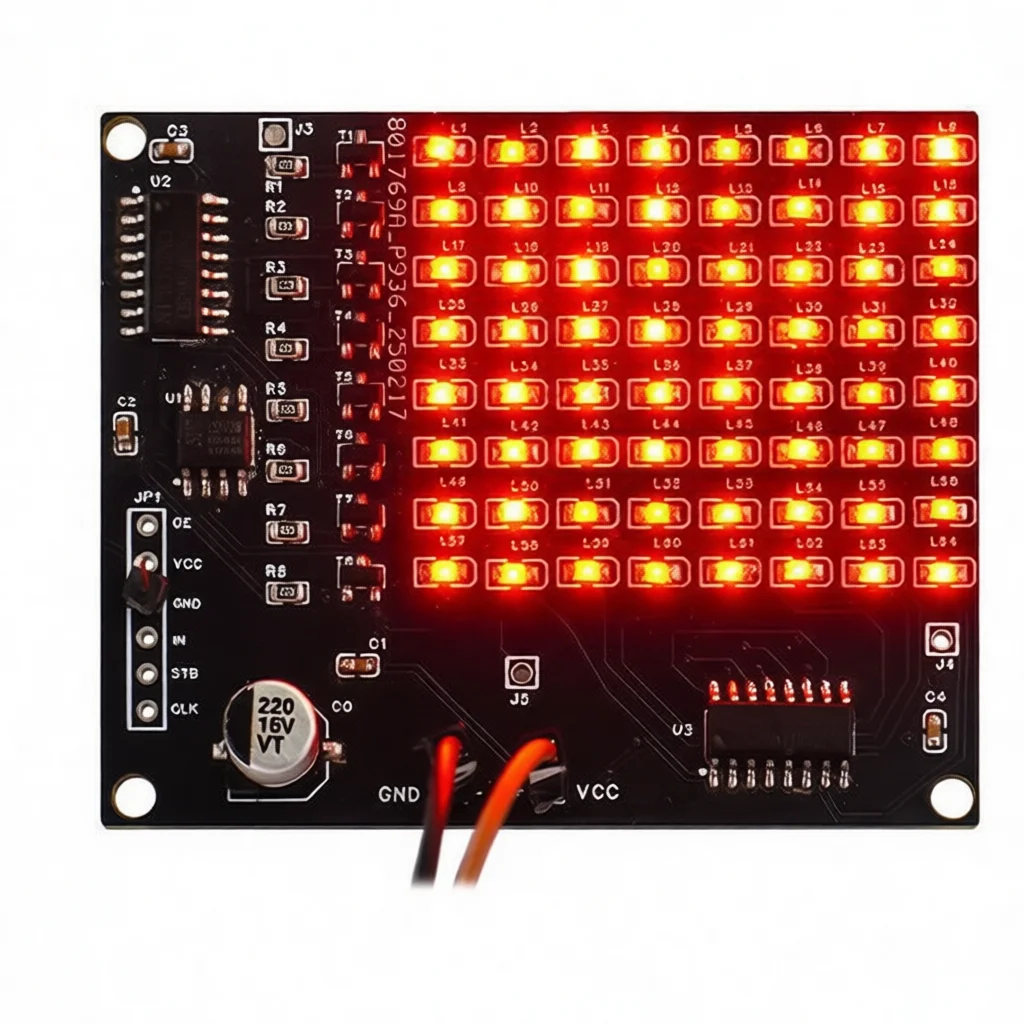16x16 LED Matrix Soldering Practice Kit Electronic SMT Skill Training Board DIY Project Learning Components Surface Mount