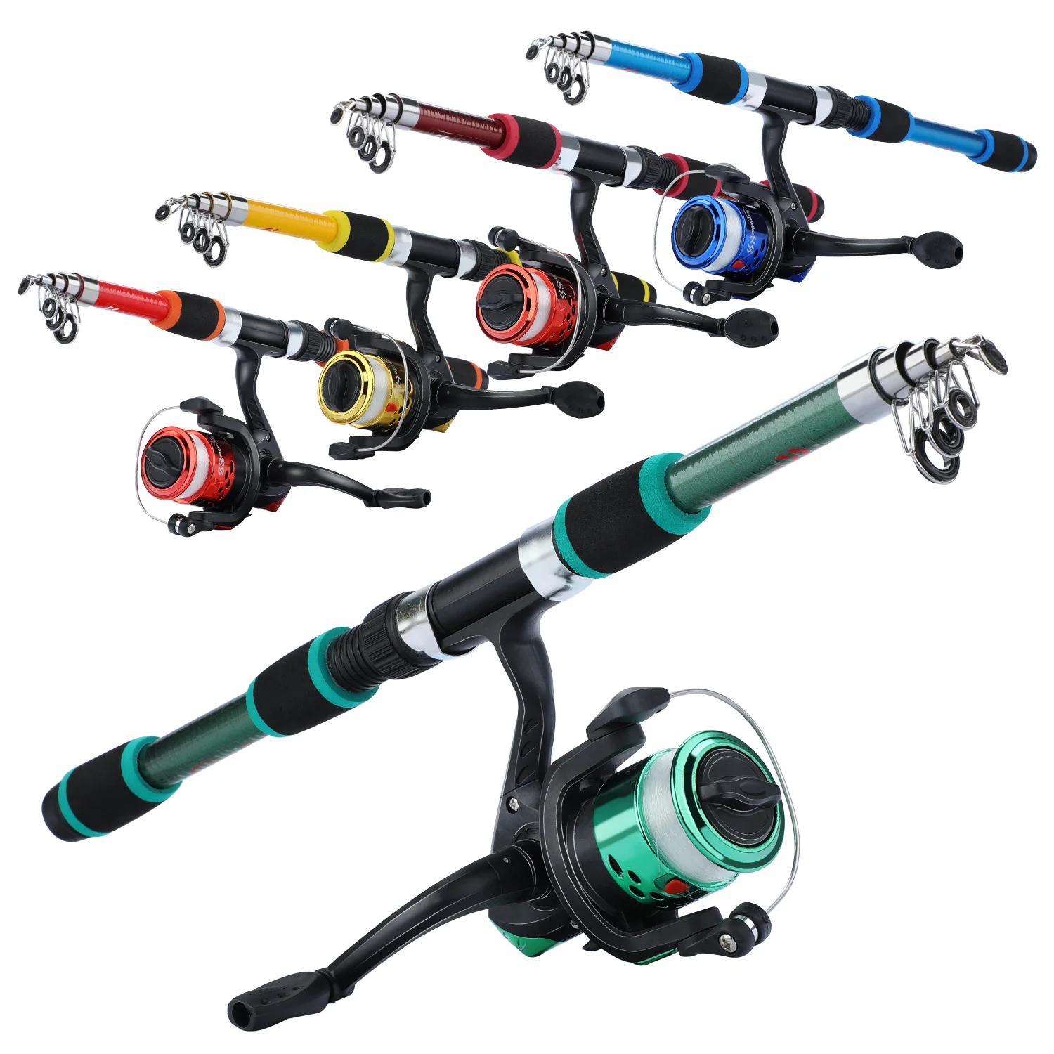 Sougayilang 1,8 m Spinn-Angelrute und Rollen-Kombination, 5,2:1 Teleskoprute mit 3BB-Angelrolle, maximale Zugkraft 5 kg, komplettes Angelset – Detail 7