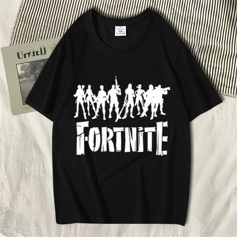 Летняя футболка с круглым вырезом из серии Fortnite, унисекс, для взрослых, новая модная модель из чистого хлопка, топы с короткими рукавами, повседневная одежда для отпуска