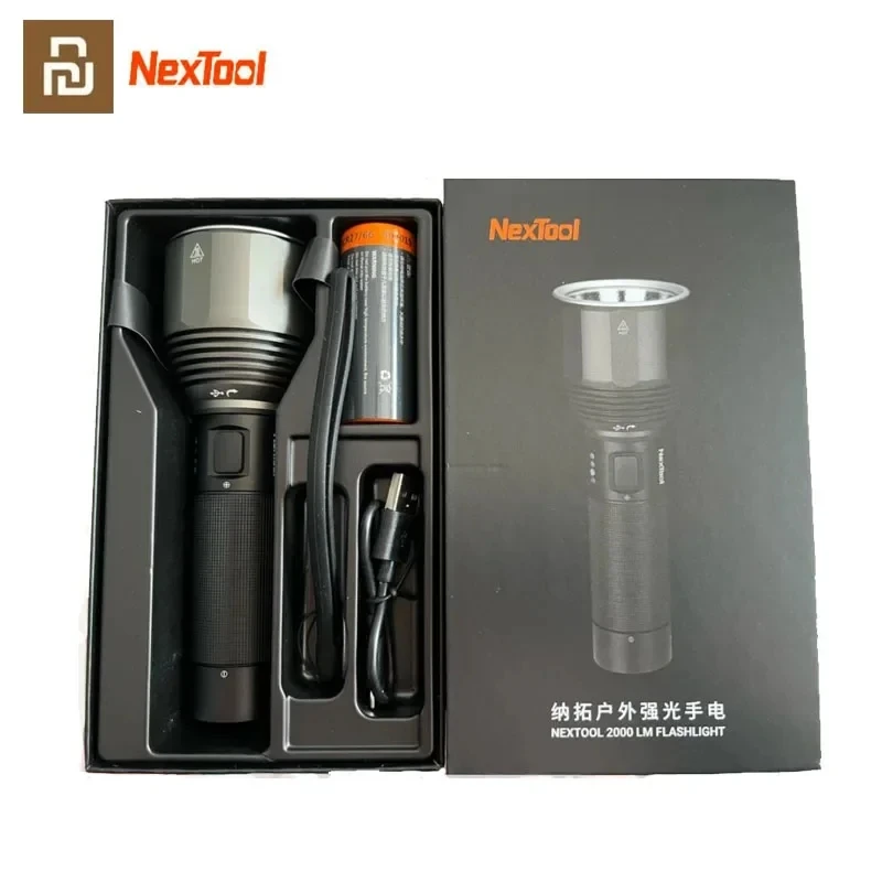 Nextool Rechargeable Flashlight 2000lm 380m 5Modes IPX7 Waterproof 5000mAh LED Light Type-C Seaching for Camping Outdoor