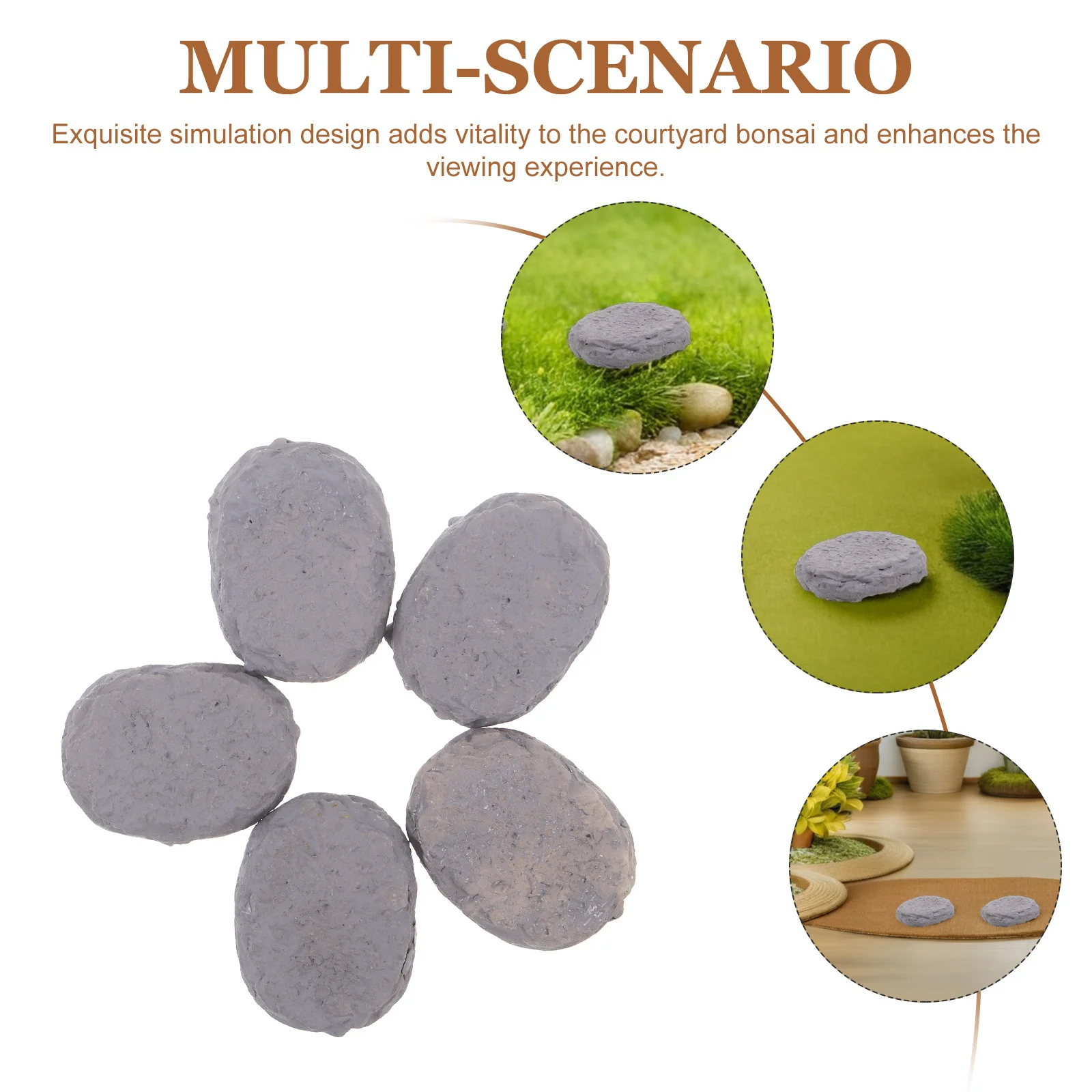 20 szt. Miniaturowe kamienie do ogrodu, mikro-landscaping, żywiczne kamienie dekoracyjne, akcesoria do mini bajkowego ogrodu, bonsai