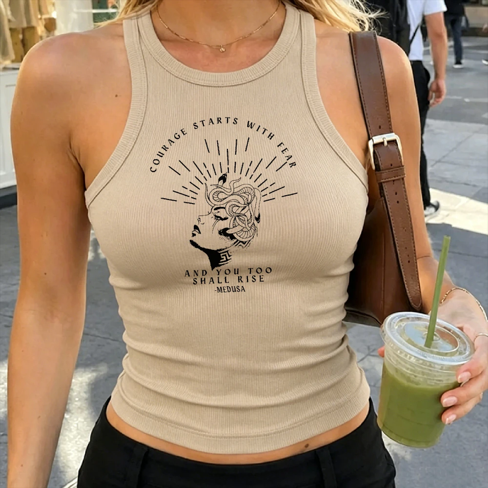 Greek Mythology Greek Goddess Feminism Shirt Snake Shirt Snake Sweater Ribbed Tank Top  Korean Fashion Clothing Crop Tops VEST