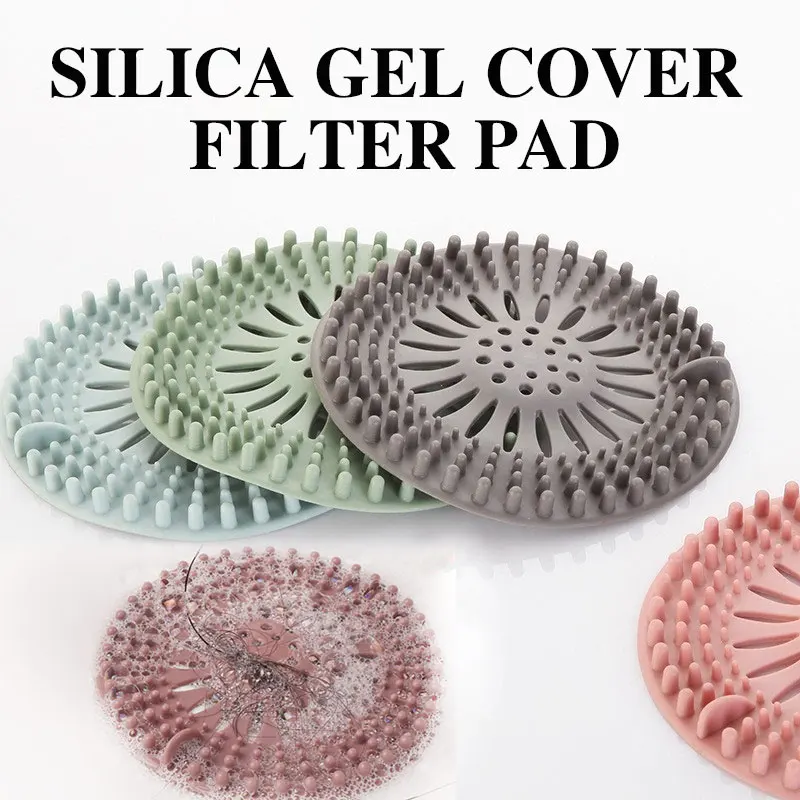 

4pcs Drain Strainers Durable Silicone Hair Catcher Shower Drain Covers Protector for DIY Bathroom Kitchen Clean Merchandises