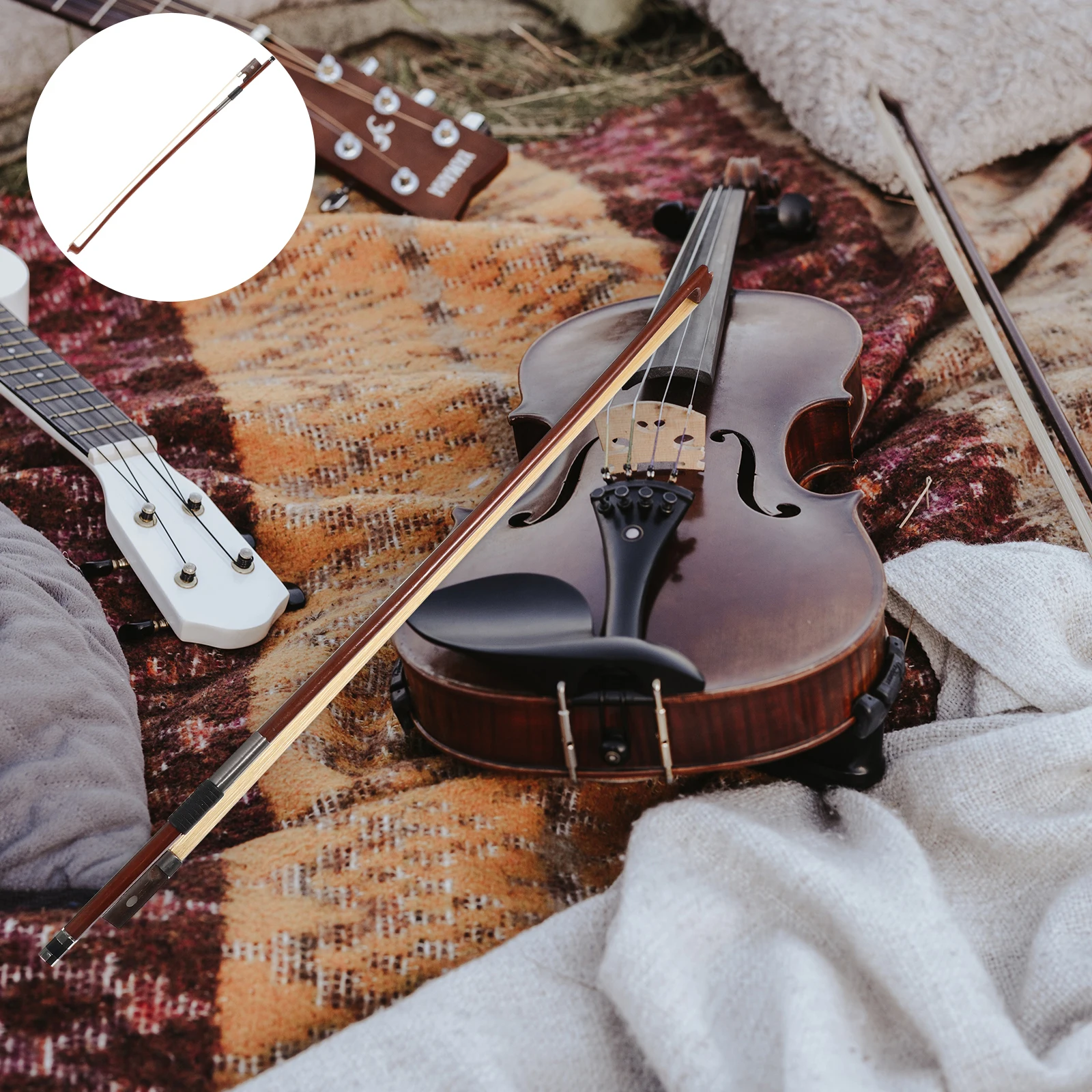 

Violin Bow Size Horse Hair Red Sandalwood Student Practice Bow Bows For Violins For Kids Beginners Instrument Accessory