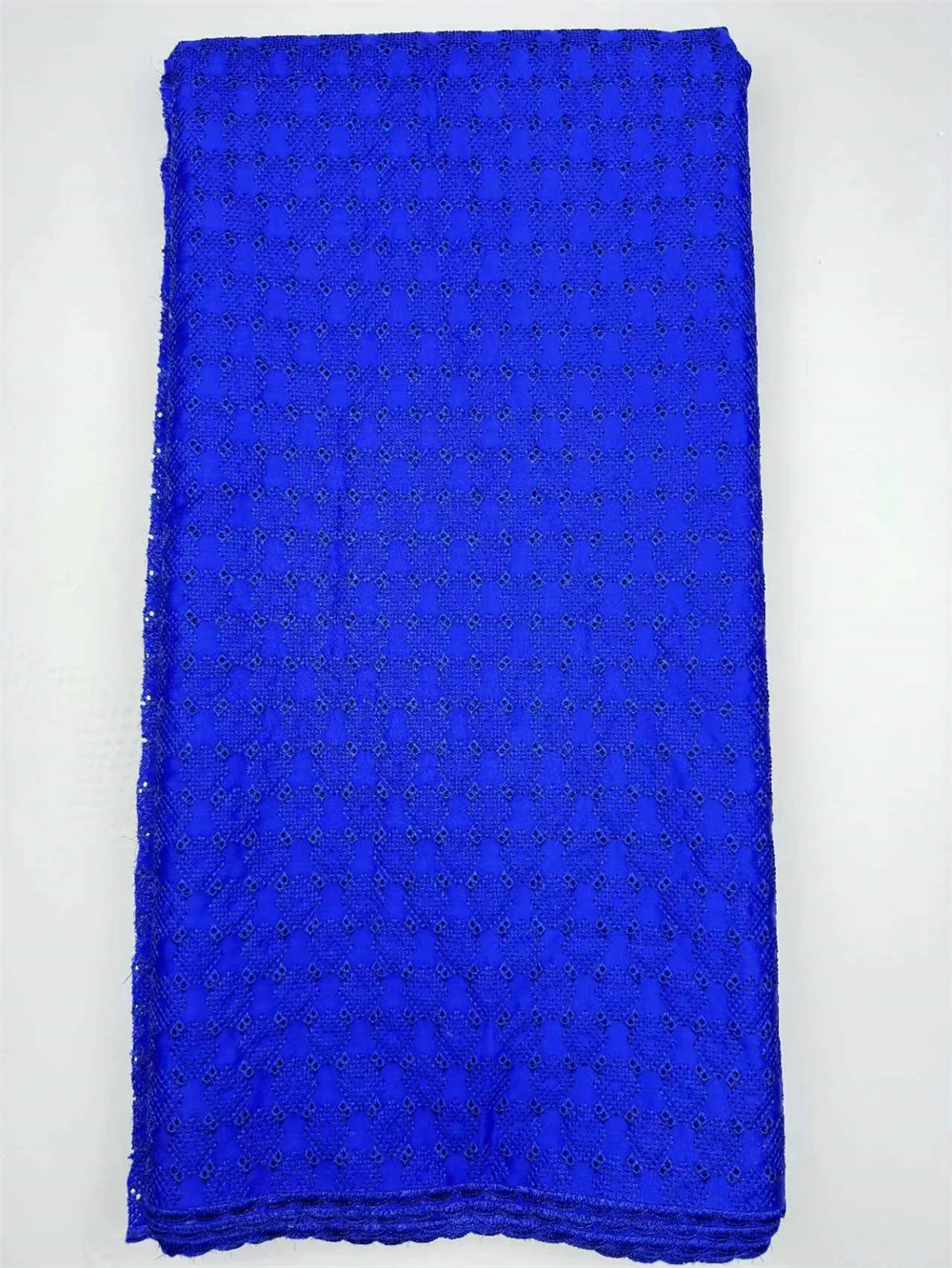 

Pure Cotton Polish Fabric Royal Blue Swiss Lace African Nigerian Lace Fabrics Embroidery Sewing Material 5 Yards