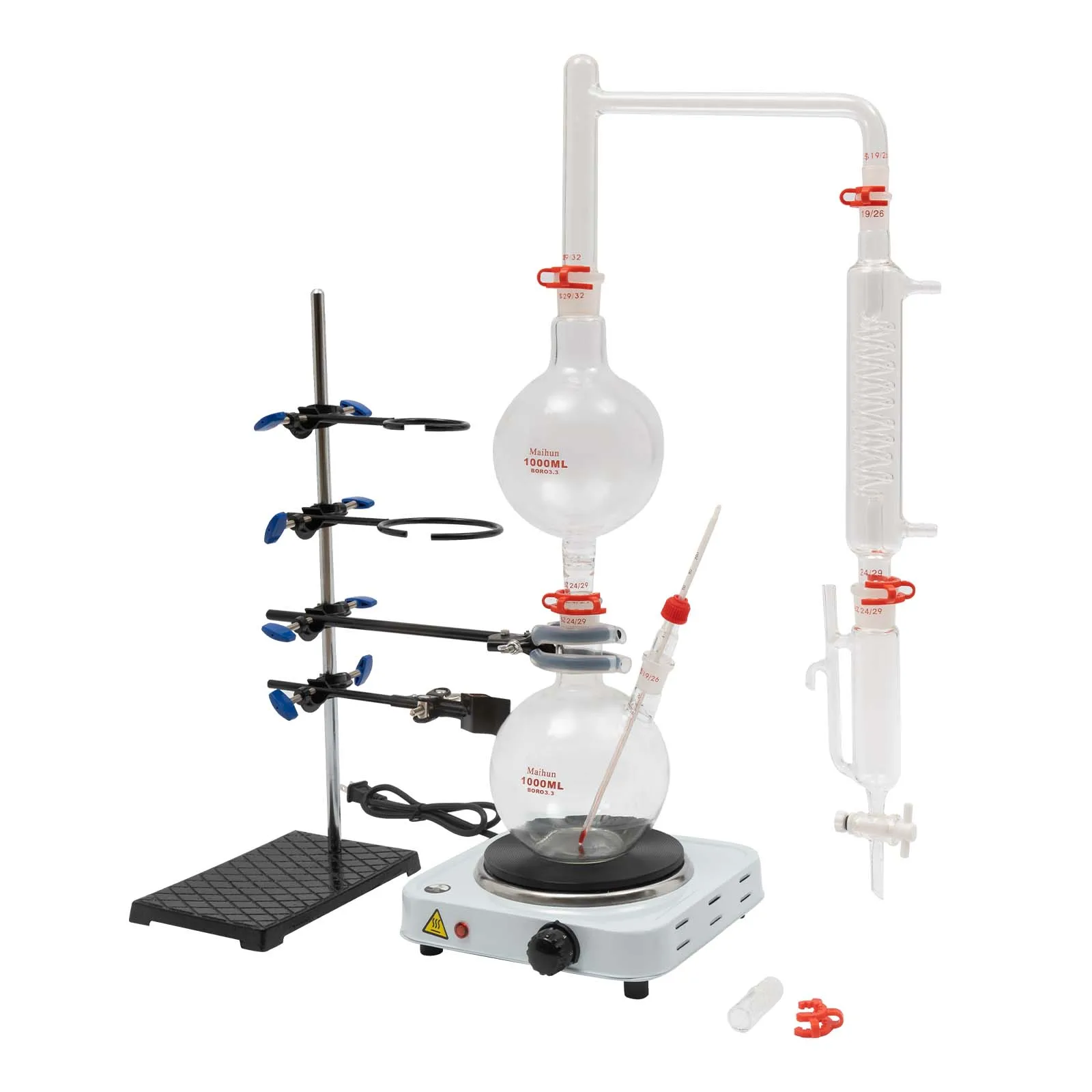 Complete Lab Vacuum Filtration Apparatus, 1000W Electric Stove, Anti-Slip Stability for Distillation