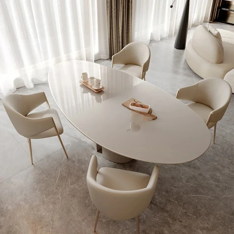 

Household simple water drop special-shaped dining table large apartment