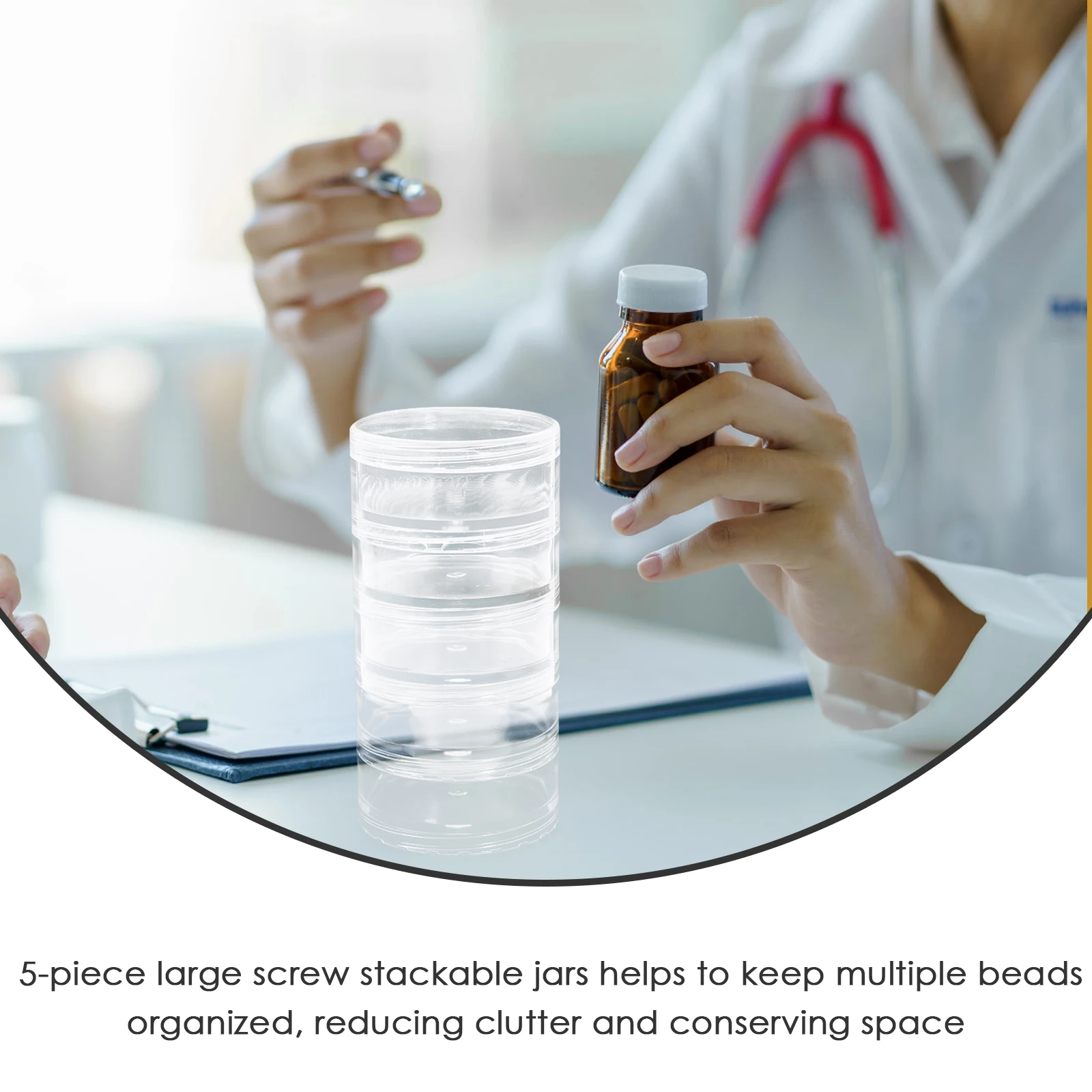 

5 Layer Storage Box Plastic Container Containers Big Jewelry Travel Jars Stacking Bead Stitching