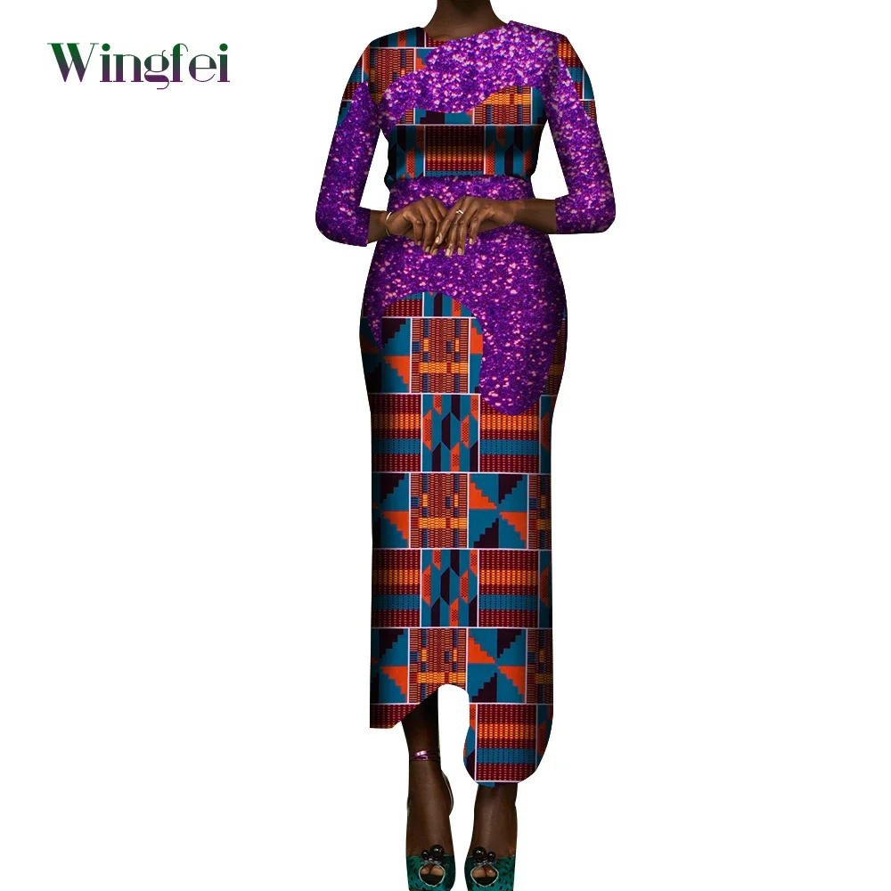 Fashion Robe Boubou Africaine Femme Print Dresses for Women African Dashiki Lady Dresses Nigerian Clothes Abaya for Women WY980