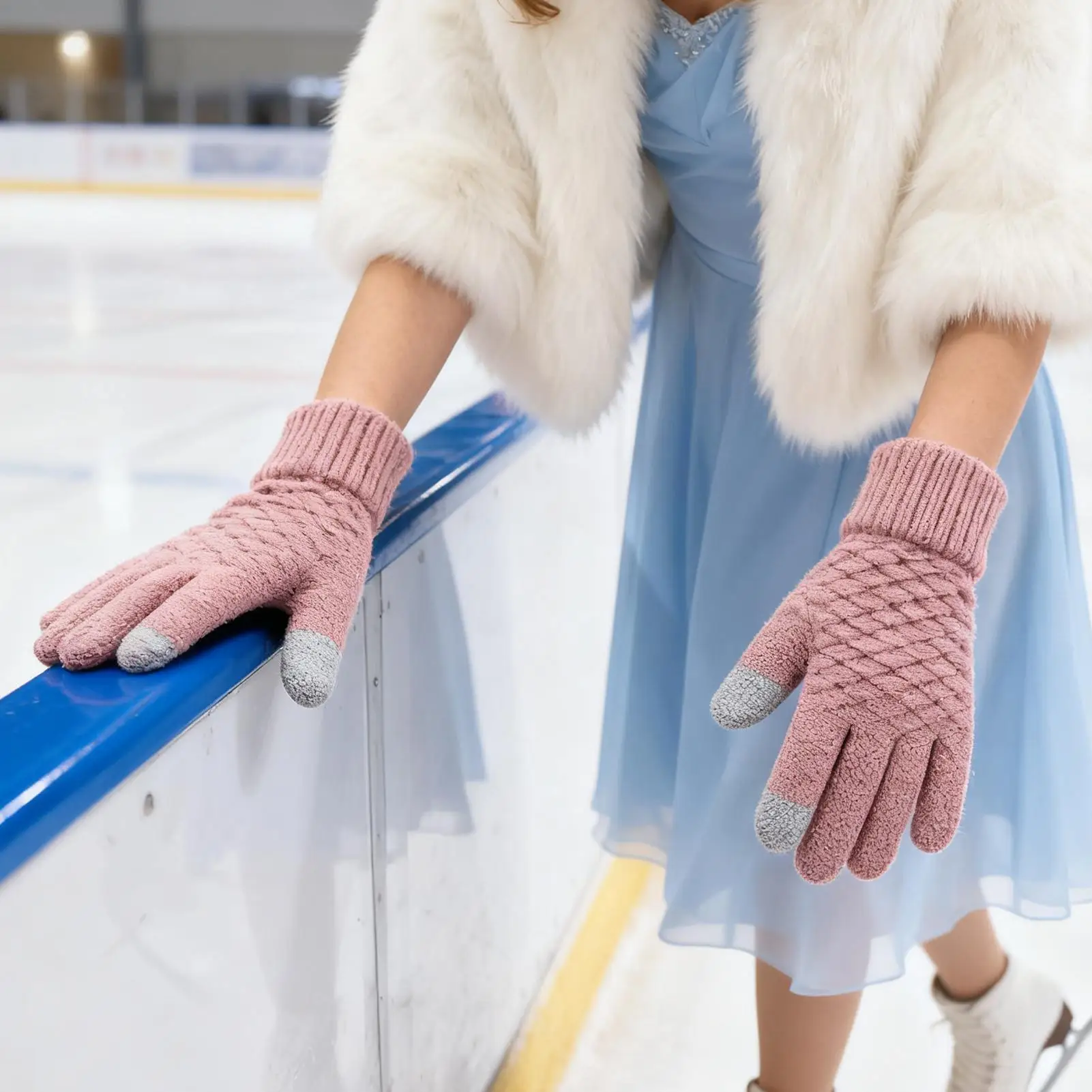 قفازات شتوية حرارية ناعمة تعمل باللمس قفازات ركوب الدراجات الشتوية للنساء بطانة دافئة لتشغيل الرياضة والقيادة وركوب الخيل والتخييم
