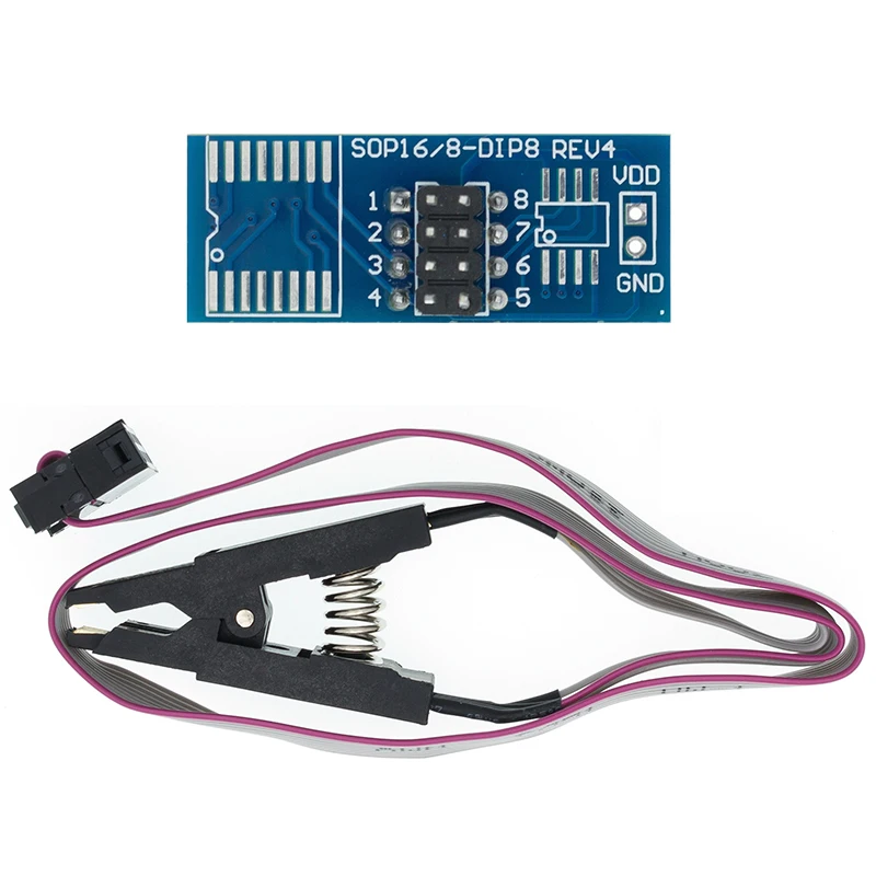 SOIC8 SOP8 Test Clip Adapter Für EEPROM 93CXX/25CXX/24CXX In-Circuit für USB Programmierer CH341A TL866 TL866II T48 EZP2010 EZP2019 – Detail 7