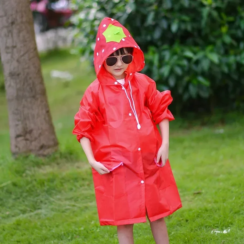 Cartoon Animal Style Children Raincoat Kids Boys Girls Waterproof Jumpsuit Hooded Windproof Rainwear Student Poncho