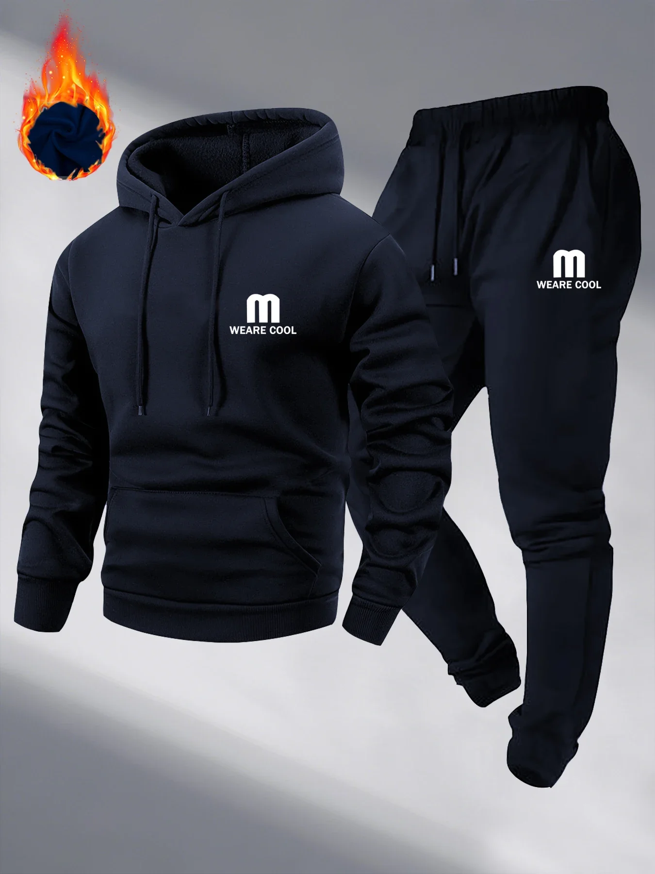 

2025 Men's Autumn and Winter new casual hoodie + pocket sport pants outdoor daily sportswear set