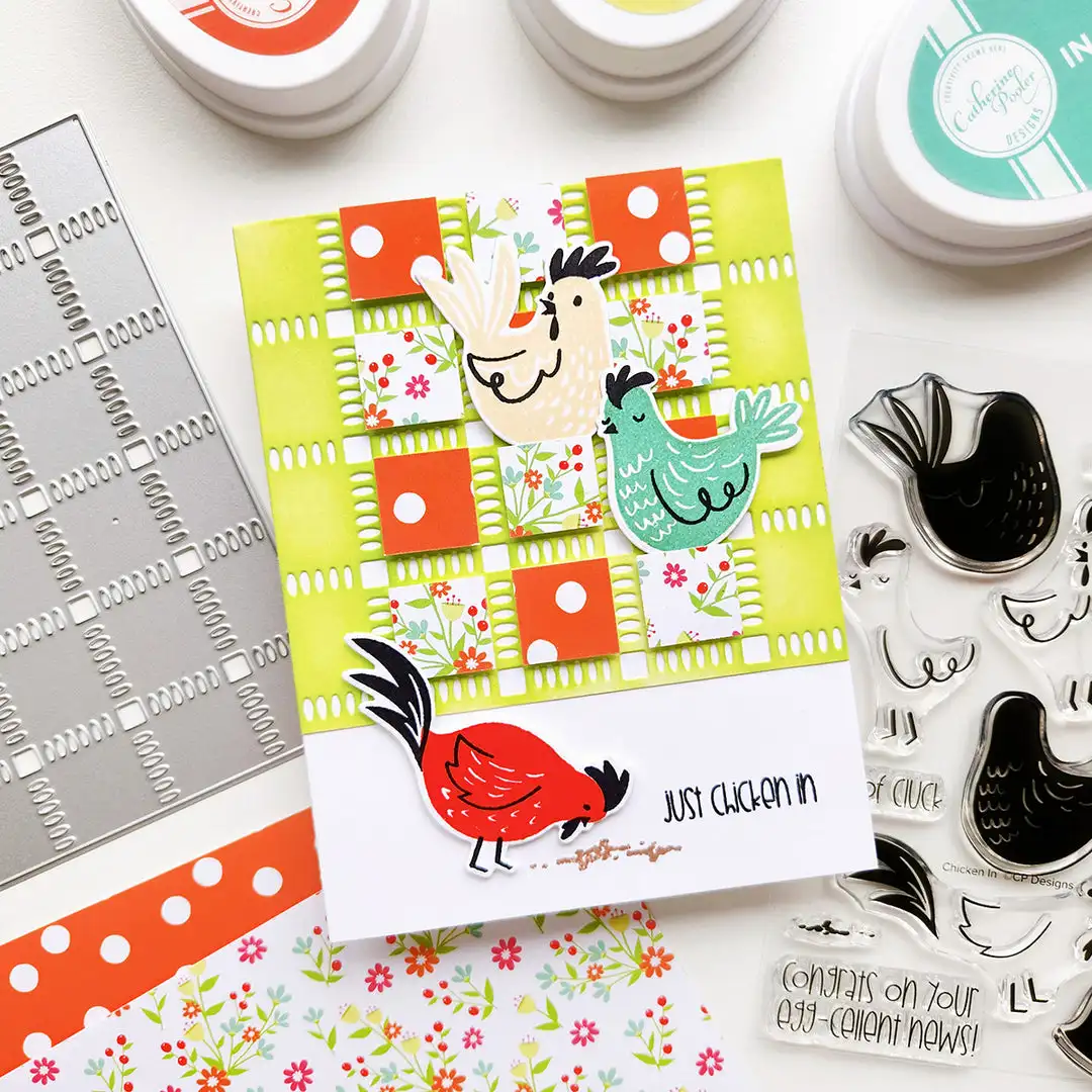 Easter Happy Hey Sentiments Stamps Blooms Metal Cutting Dies Chicken Scratch Background Stamp DIY Scrapbook Photo Diary 2026 New