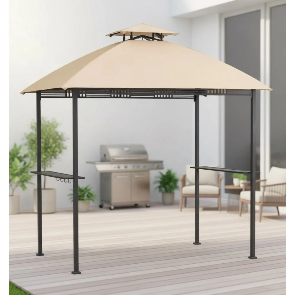 

Beige 350D Waterproof Fire-Retardant Replacement Gazebo Canopy Top Cover for Outdoor Patio Garden
