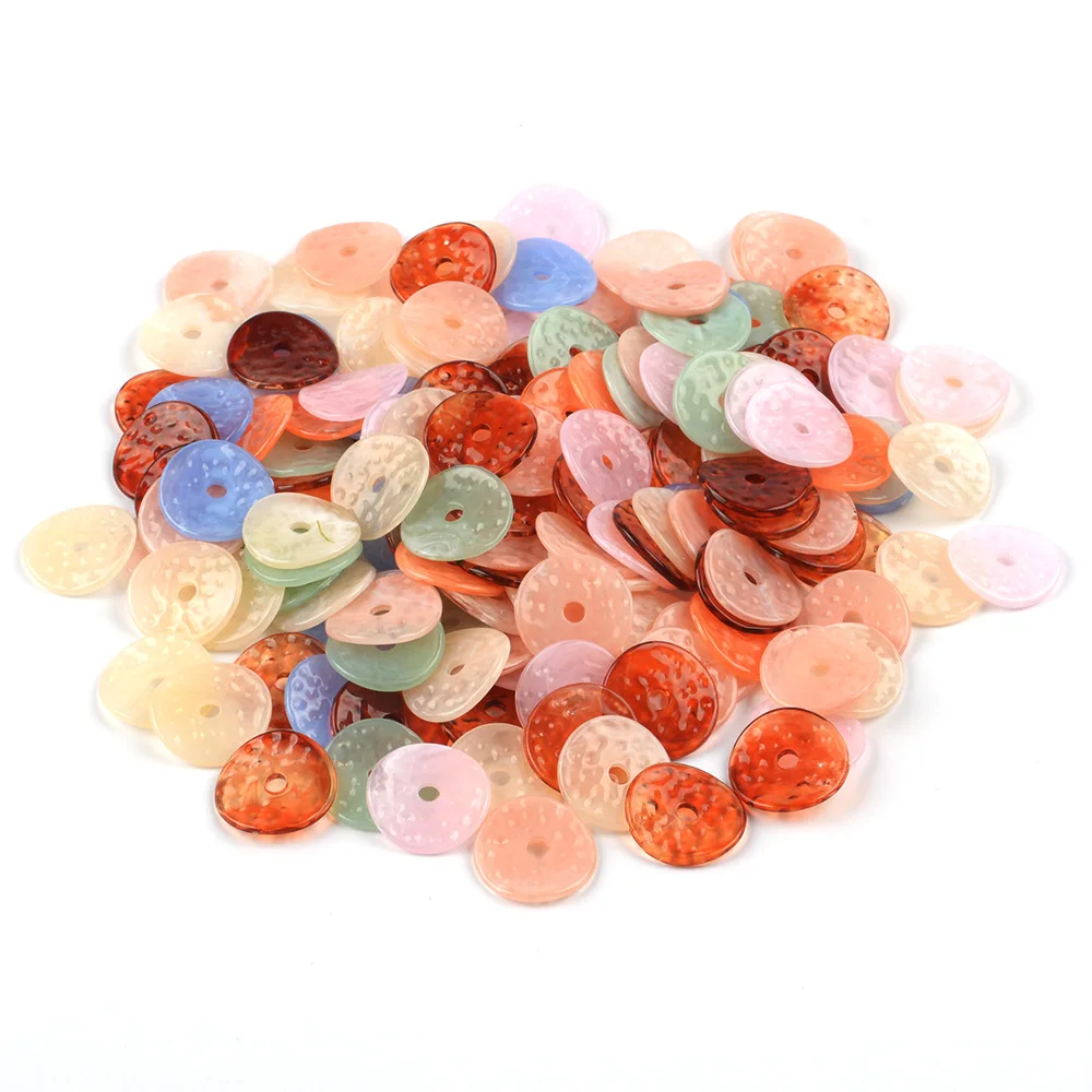 30 Pieces 22mm Blunt Like Concave Surface Uneven Circular Shape Acrylic Bead DIY Jewelry Making Clothing Accessory Materials
