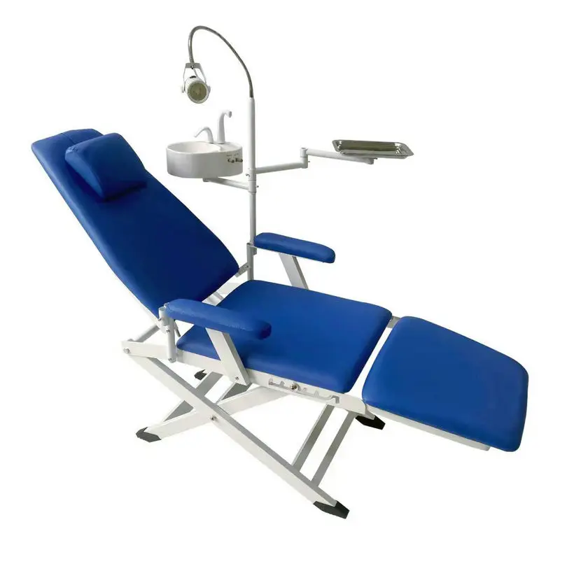 Dental folding chair lightweight optional air pump portable turbine adjustable simple oral out of clinic dental chair