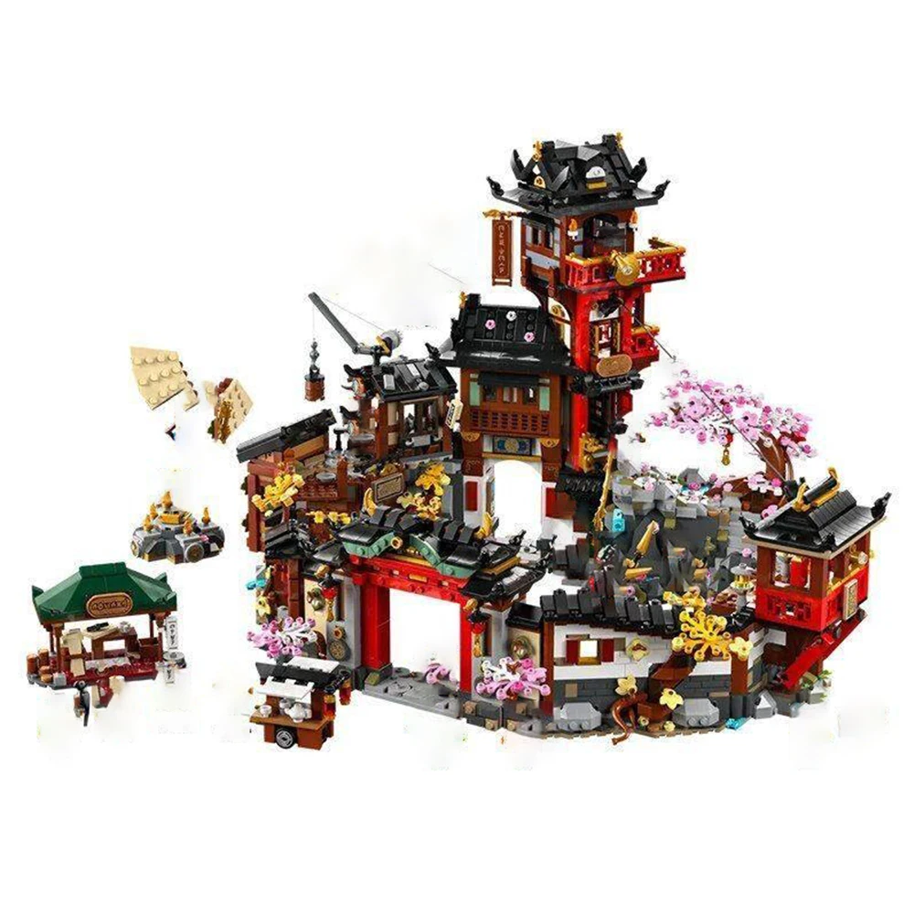 

2026 new popular toys street view series ancient village old town model building blocks home decoration children's birthday gift