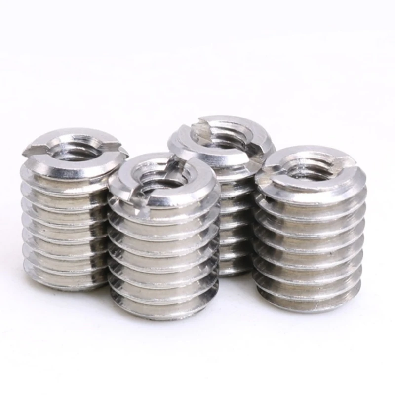 M2M2.5M3M4M5M6M8~M12 304 Stainless Steel Inside Outside Thread Adapter Screw Sheath Slotted Thread Insert Sleeve Conversion Nuts