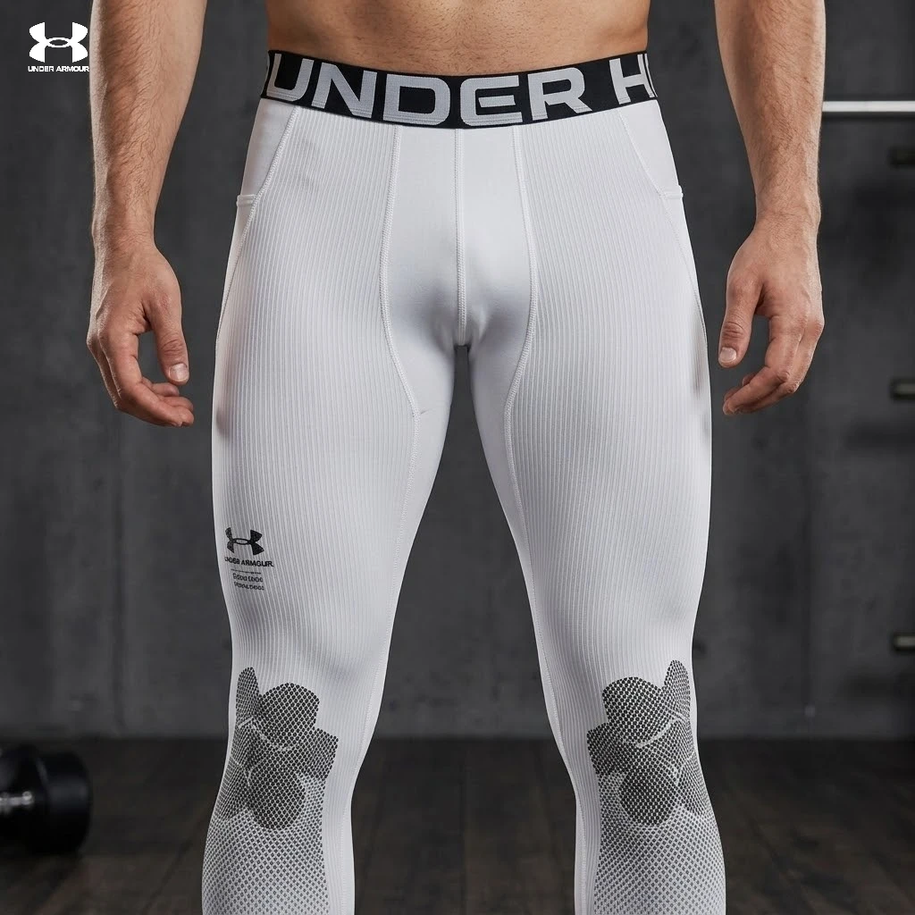 Authentic Under Armour HeatGear Print Pocket Leggings, Quick Dry Elastic Breathable Tights for Running Basketball Gym view 3