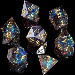 MINI PLANET Galaxy Series Handmade Dice With Sharp Edges Polyhedral Resin DND Dice Set for TRPG Desktop Games D&D Accessories