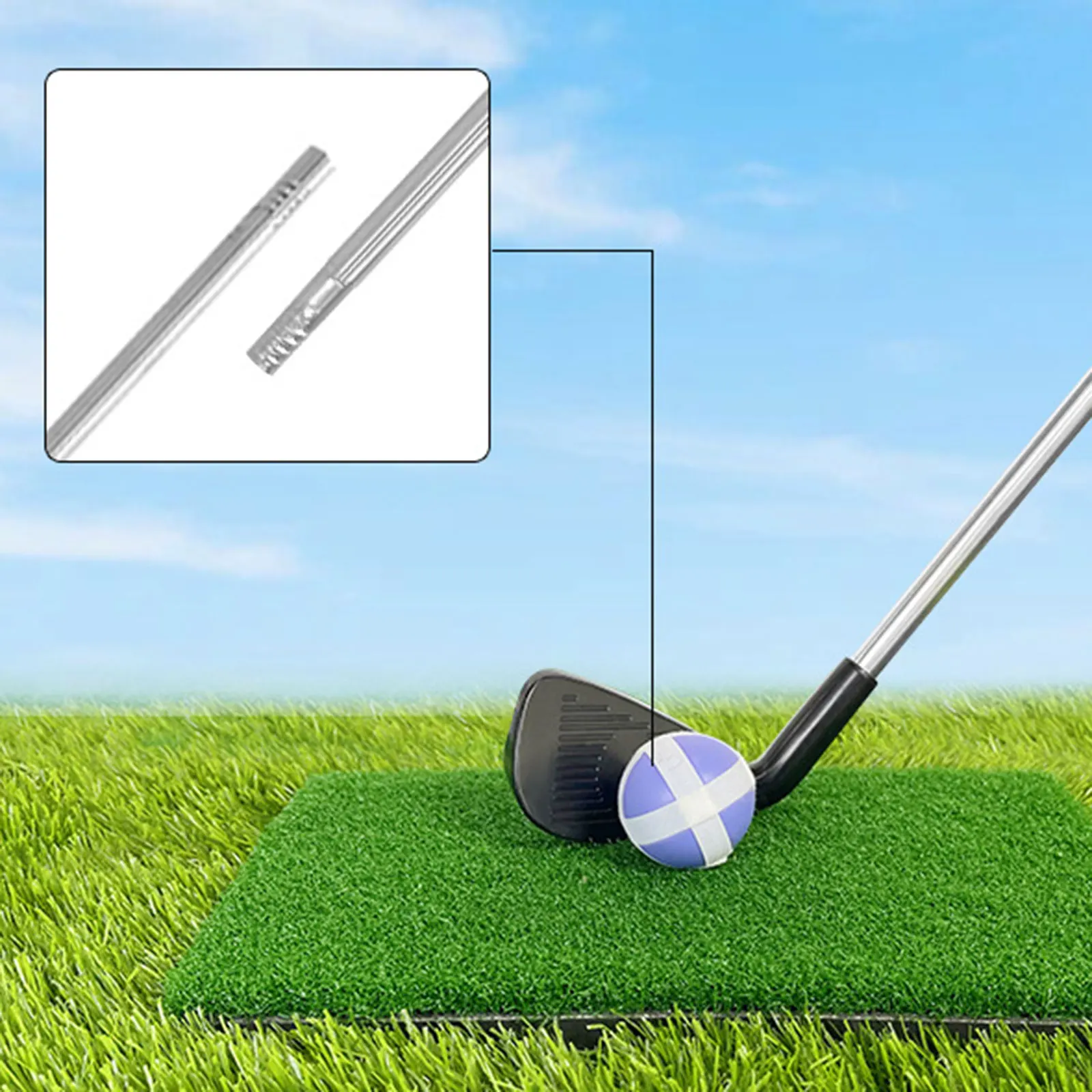 Clube de chipper de golfe com 2 bolas de golfe portátil telescópico eixo de golfe cunha dixa direita para adultos crianças treinamento de golfe