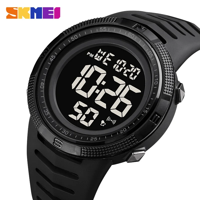 SKMEI Electronic Watches Men's Countdown Back Light Digital Sport Watch For Men Mens 50m Waterproof 4 Alarms Wristwatches