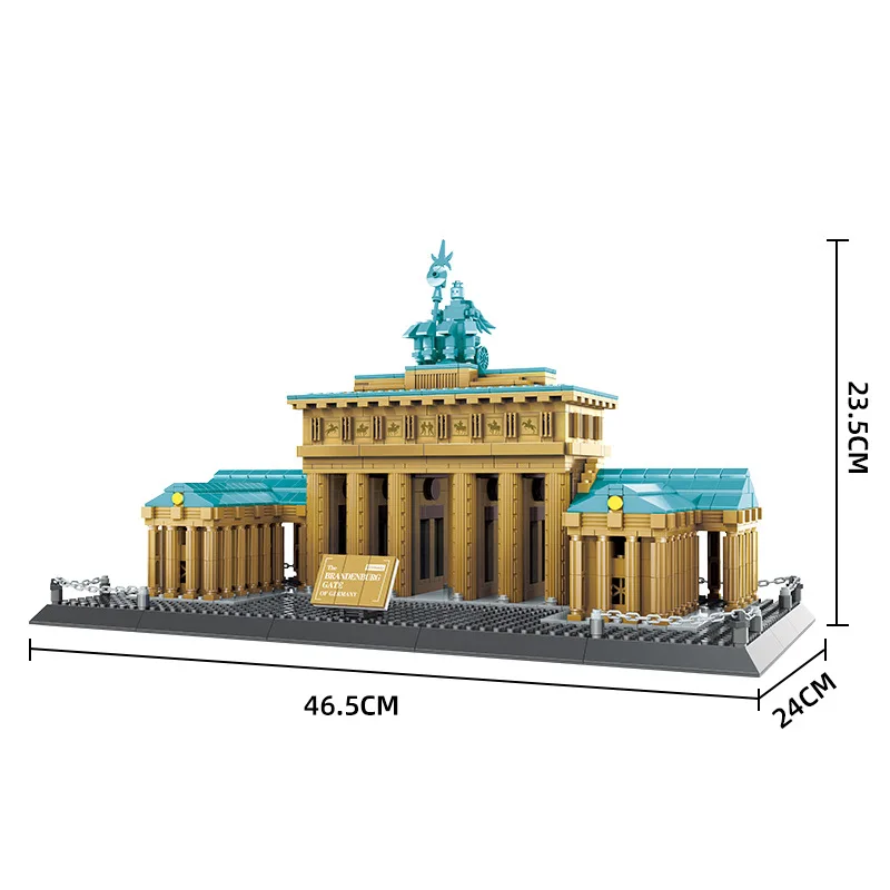 Bloco de construção criativo alemanha brandenburg portão modelo de construção conjuntos tijolo famosa arquitetura histórica brinquedos coleção