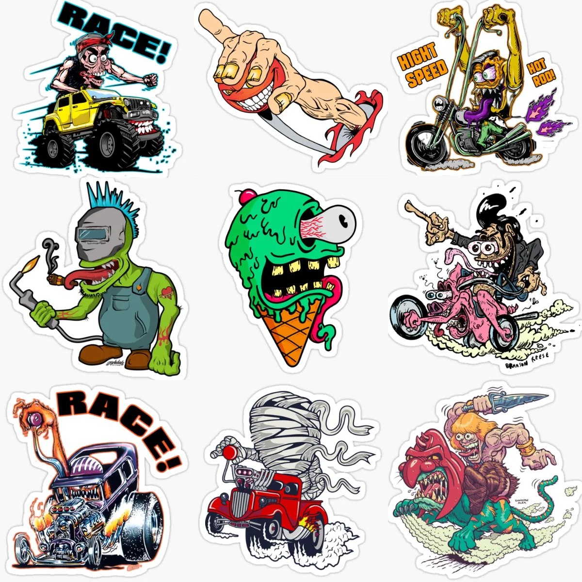 

Crazy Rat Fink Creative PVC Sticker for Decorate Car Bicycle Van Window Wall Fridge Helmet Motorcycle Decal Accessorie
