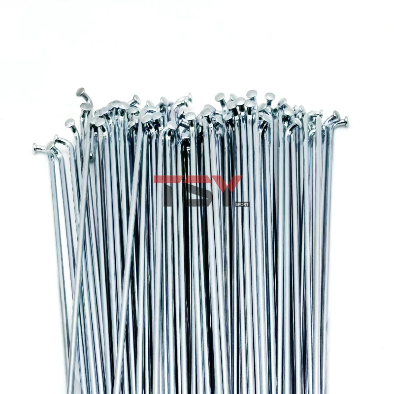 37PCS/Lot 13G Silver Steel Spokes Diameter 2.2mm MTB Bicycle J-Bent Wheel Spokes Length 130‑245mm Bike Rays with Nipples