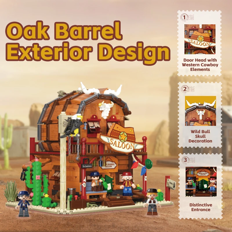 Weekit-Juego de bloques de taberna Medieval Bordeaux, ciudad europea, escena de calle, tienda de taberna de ciudad occidental, arquitectura, juguete de ladrillo, regalo para adultos