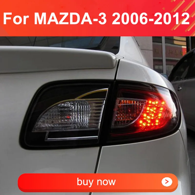 1 Pair LED Tail Lights Assembly for Mazda 3 2006-2012 Taillights Plug and Play with Turning Brake Reverse Rear Tail Lamps