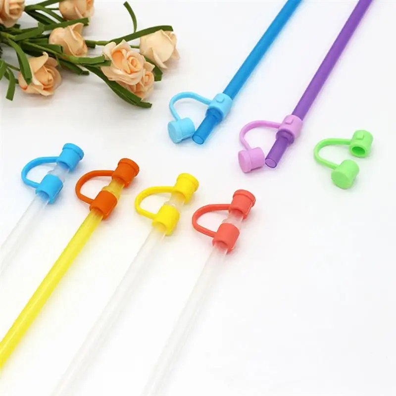 Straw Cover Covers Silicone Cap Drinking Tip Caps Reusable Tips Plugs Toppers Protector Colorful Dust Cloud Cute Lids Topper