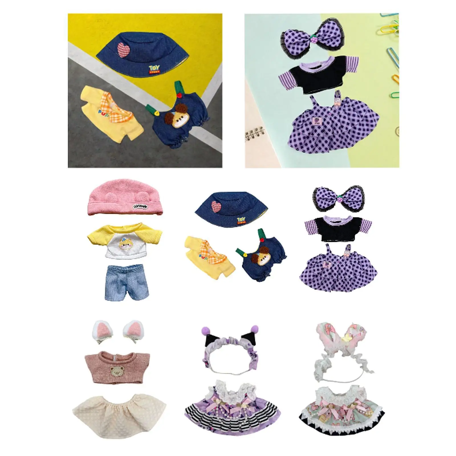 

20 см кукольная одежда, хлопковый костюм куклы, реквизит для фотосессии, костюмы «сделай сам», мягкие мультяшные костюмы