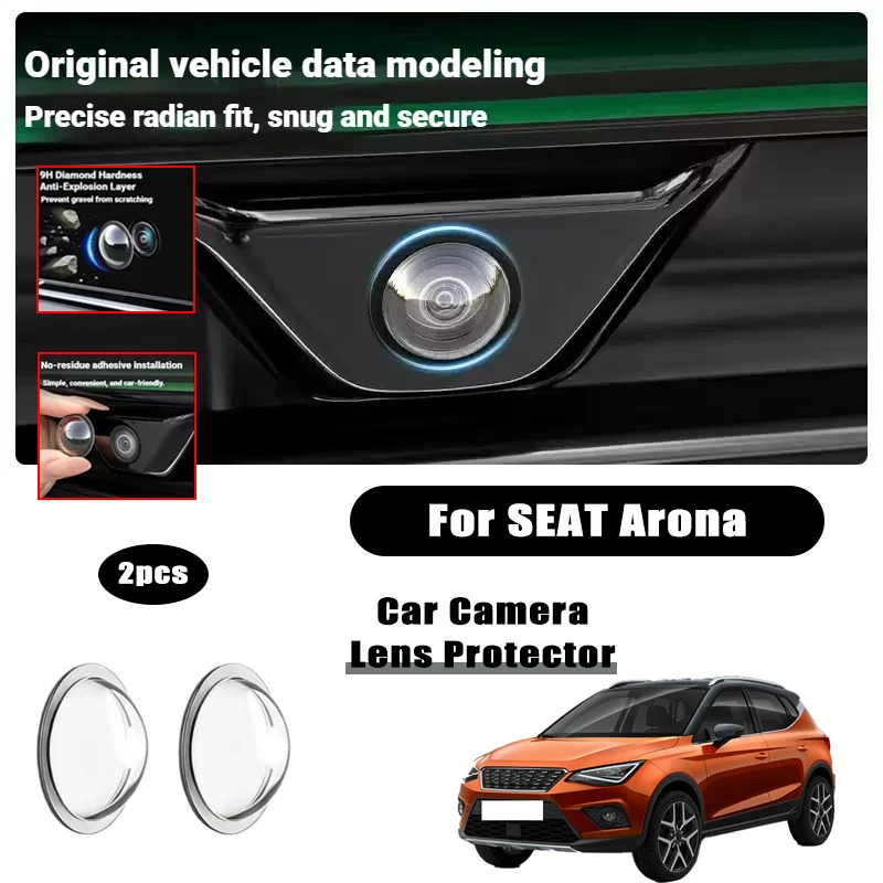 

2PCS car camera lens protective cover For SEAT Arona rearview reversing camera protective cover 360°camera protection