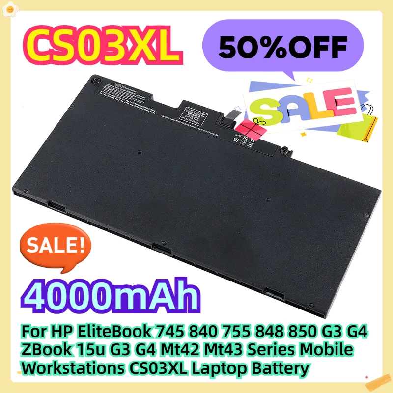 

Для HP EliteBook 745 840 755 848 850 G3 G4 ZBook 15u G3 G4 Mt42 серии Mt43 мобильные рабочие станции CS03XL аккумулятор для ноутбука