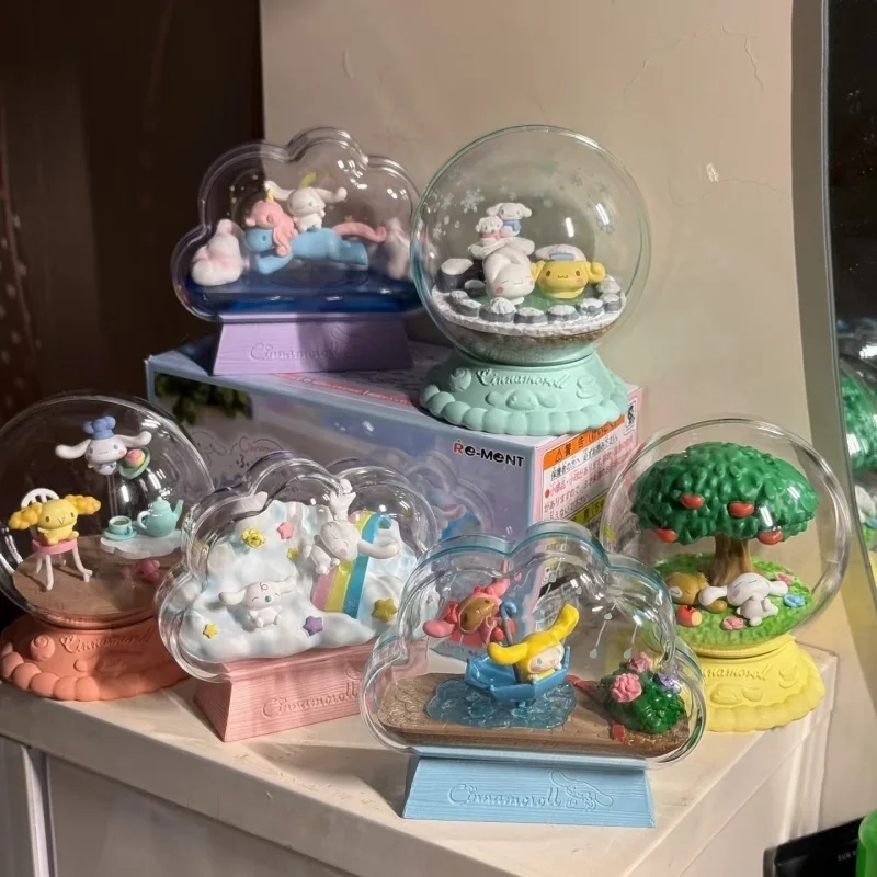 Re-Ment Cinnamoroll Terrarium Collection Series Miniaturszene Desktop-Dekoration Spielzeugfigur Anpassbares Geburtstagsgeschenk