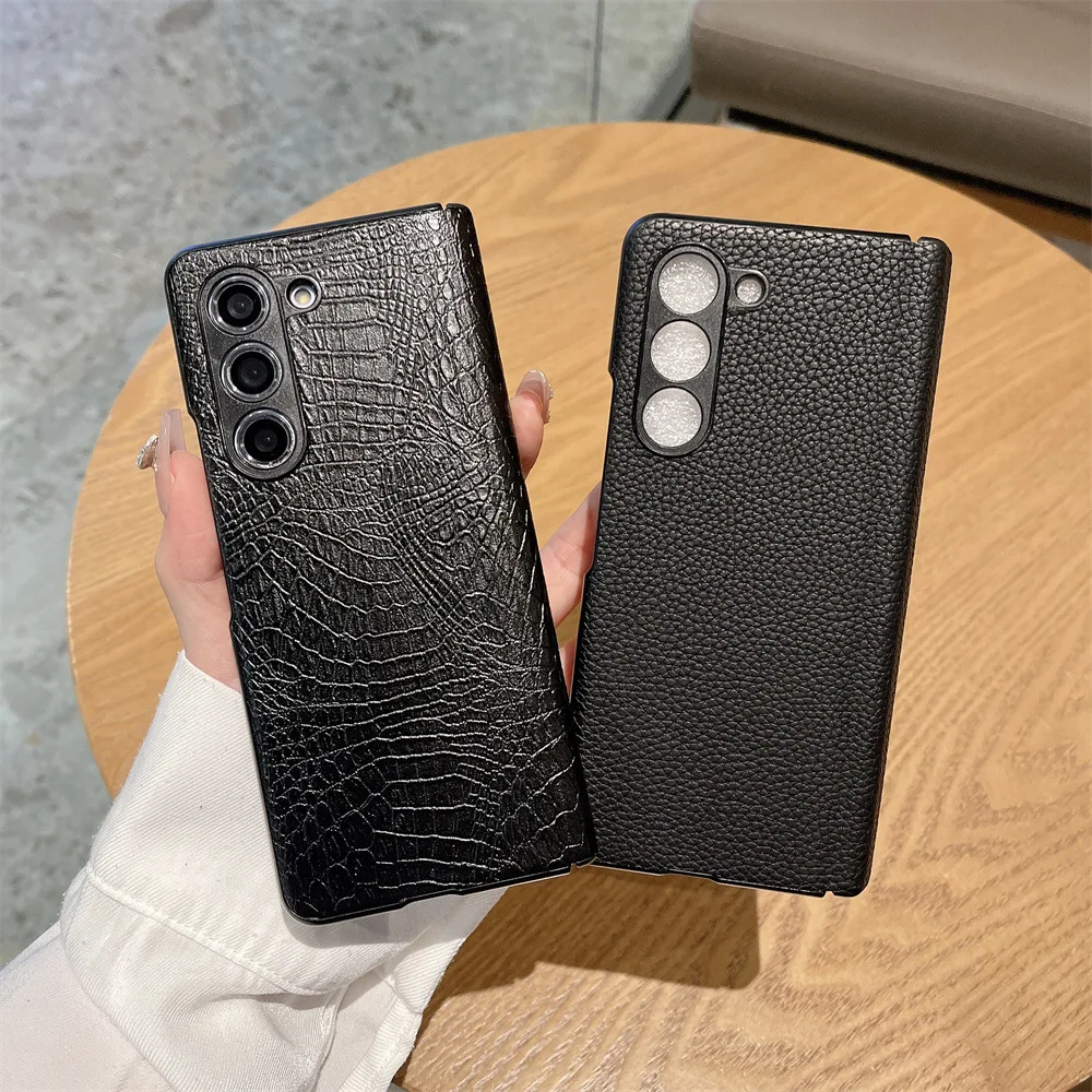 حافظة واقية فاخرة مفصلية لهاتف سامسونج Z Fold 5 ، حافظة جلدية شاملة ، حافظة خفيفة الوزن لهاتف جالاكسي Z Fold5