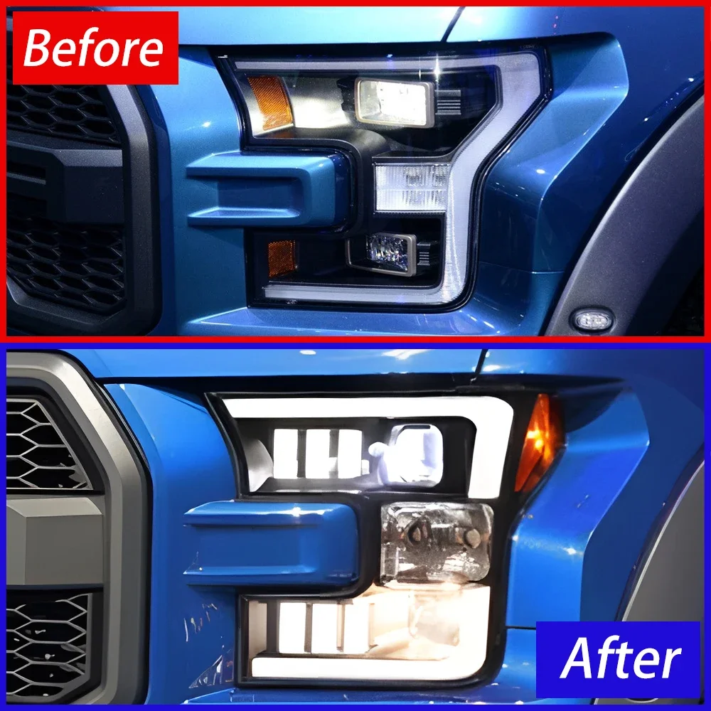 Car Front Lamps For Ford Raptor F150 2015-2017 LED Auto Headlights Assembly Upgrade High Quality Projector Lens Tool Accessories