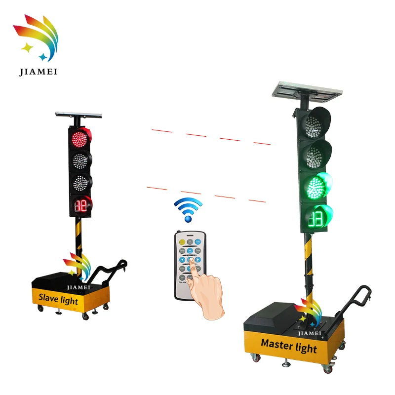 Solar Traffic Light Single Channel 200mm Portable Traffic Light
