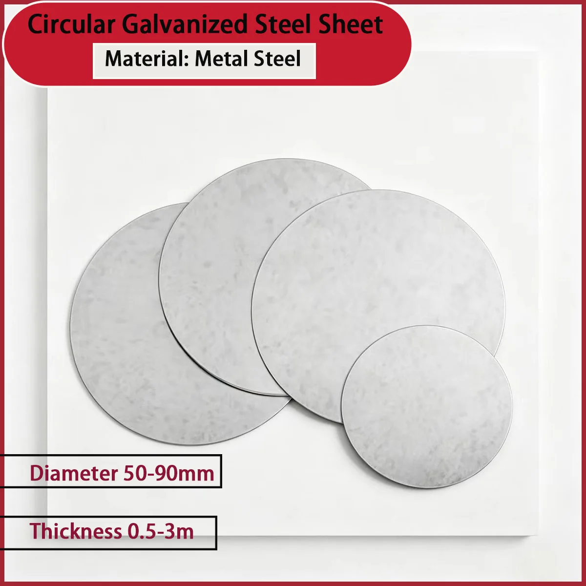 0.5-3m Thick Circular Galvanized Steel Plate Is Used for Mechanical Gaskets, Equipment Bases, Industrial Counterweights, Etc