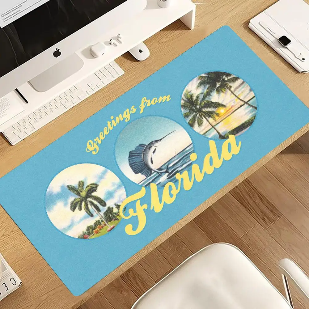 Florida Palm Trees Swordfish Sunset Mousepad Pc Gaming Mouse Pads Laptop Desk Mats Office Decor Mouse Carpet Big Mousepepad Rug