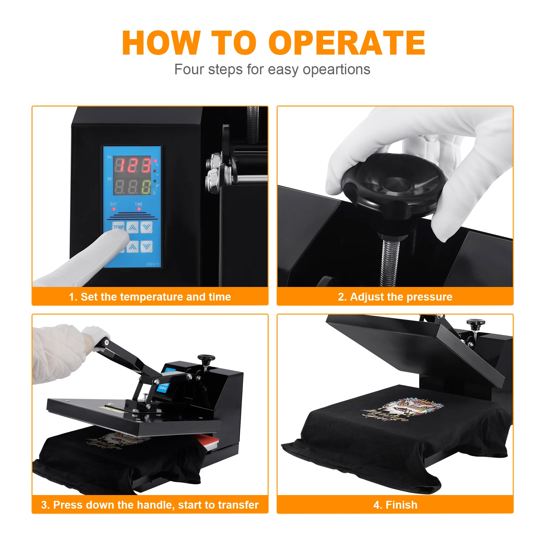 15x5 polegadas Digital Heat Press Transfer Machine Clamshell Sublimação Impressão para DIY T-Shirt Machine