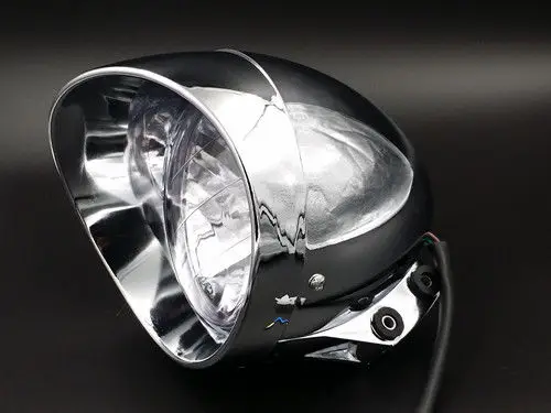 Chrome Motorcycle Motor Bottom Mount Headlight Touring Cruiser Chopper Custom