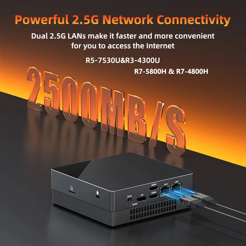 Mini PC ZXIPC AMD Ryzen5 6600H 7735HS DDR4 2666MHZ 16GB 512GB Nvme