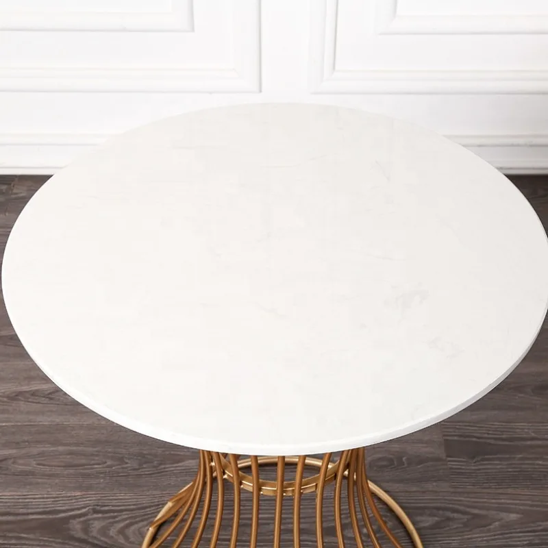 Round Modern Nordic Center Coffee Side Table Household Furniture Dining Table Base Gold Nordic Style European 2pcs 52 * 60cm