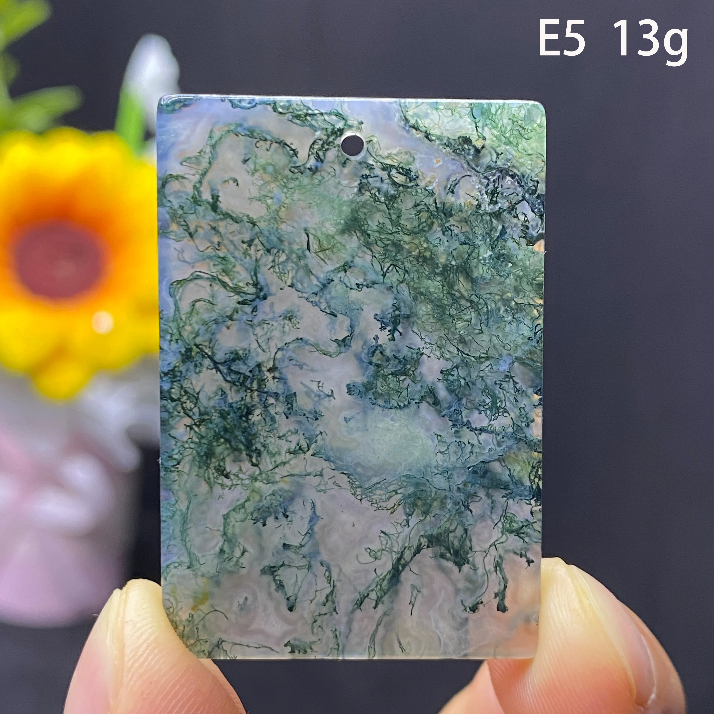 Natural Crystal Moss Agate Water Drop Healing Gemstone Reiki Energy Polished Accessory Home Decorations Gift