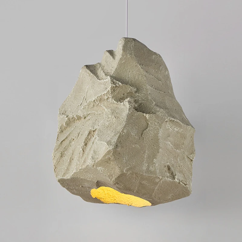European Style Creative Home Decoration Pendant Lamps Japanese Wabi Sabi Creative Imitation Stone Apartment Model Room Droplight